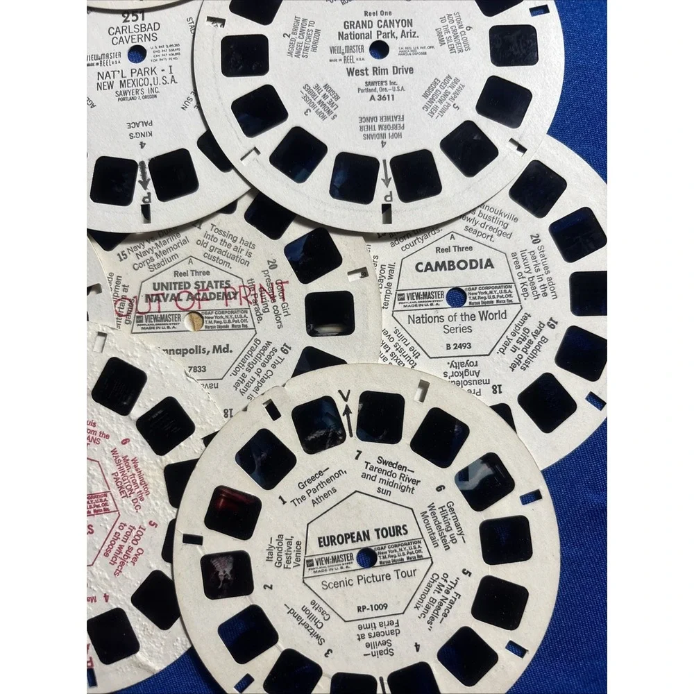 VIEW MASTER REELS A 361,GRAND CANYON Mesa Verde, Yellow Stone,Cambodia&more 19